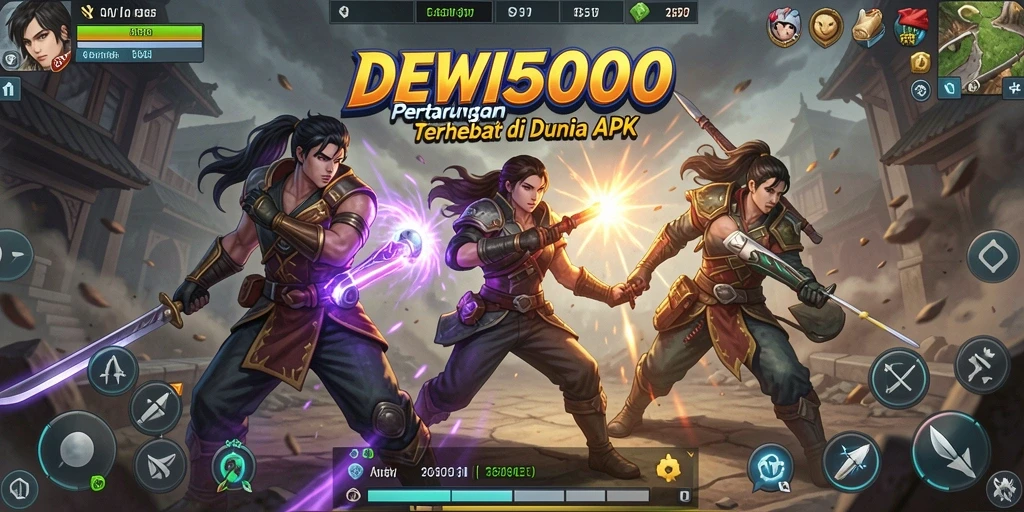 Screenshot DEWI5000 menampilkan pertarungan epik antara karakter dengan aksi dramatis.