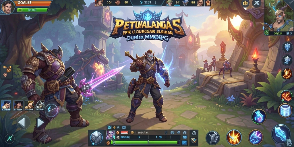 Tampilan gameplay GOAL55 yang mendebarkan di dunia MMORPG.