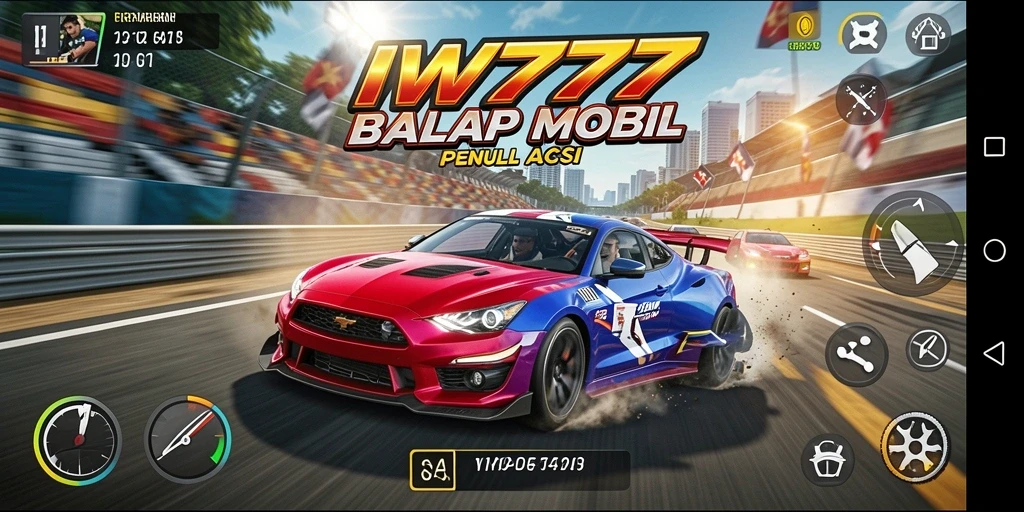 Screenshot IW777 menampilkan balapan mendebarkan di lintasan penuh warna.