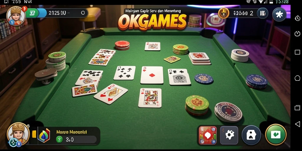 Tampilan gameplay seru dalam OKGAMES Gaple.