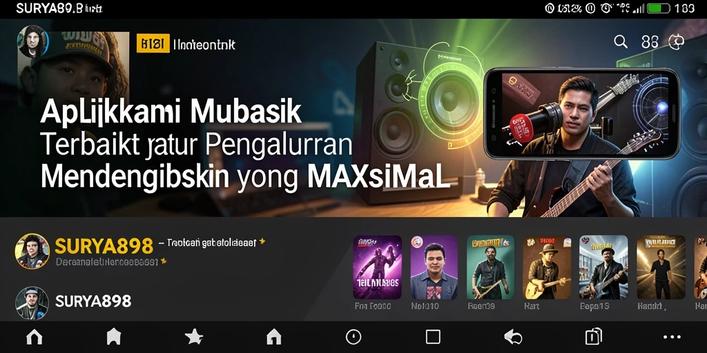 Tampilan gameplay SURYA898 dengan berbagai genre musik yang menarik.